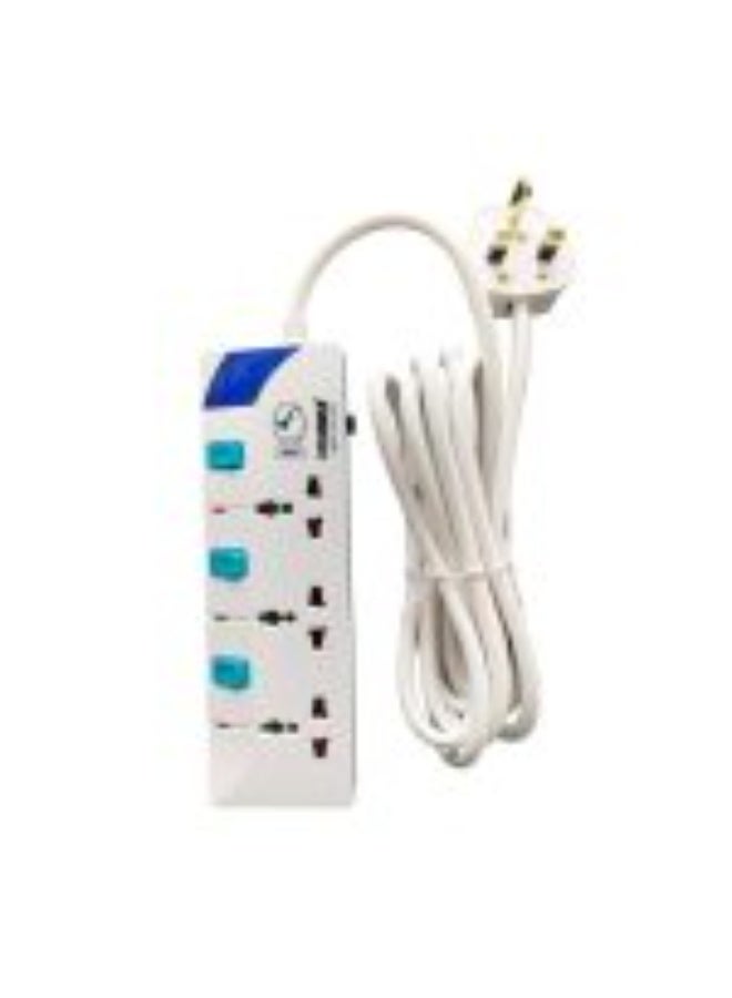 Stargold 3250W Heavy Duty Electric Universal Extension Cord 3 Socket 3 Meter Power Strip Wire 13A Fuse surge Protect With Separate Single Switch and Indicate light - Image 1
